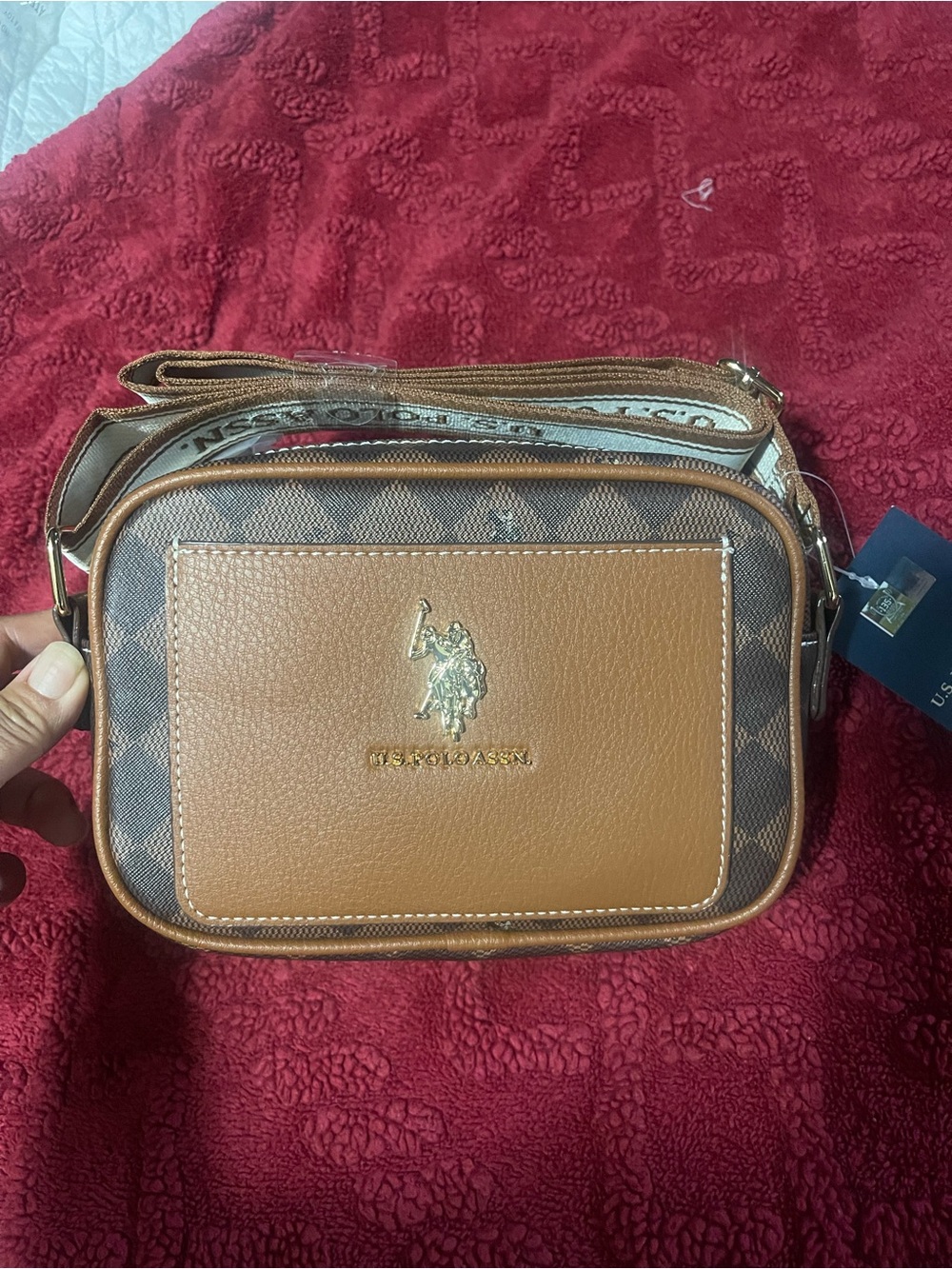 U.S. Polo Assn. Brown & Tan Signature Crossbody Bag